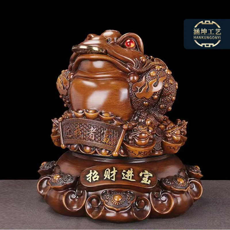 招财金蟾摆件三足金蝉蟾蜍办公室桌装饰朋友开店开业送礼物高档品