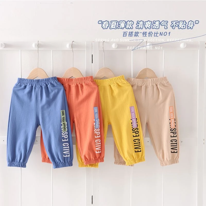 男童帅气七分裤夏季纯棉宝宝运动裤夏天薄款宽松短裤A类休闲裤 男