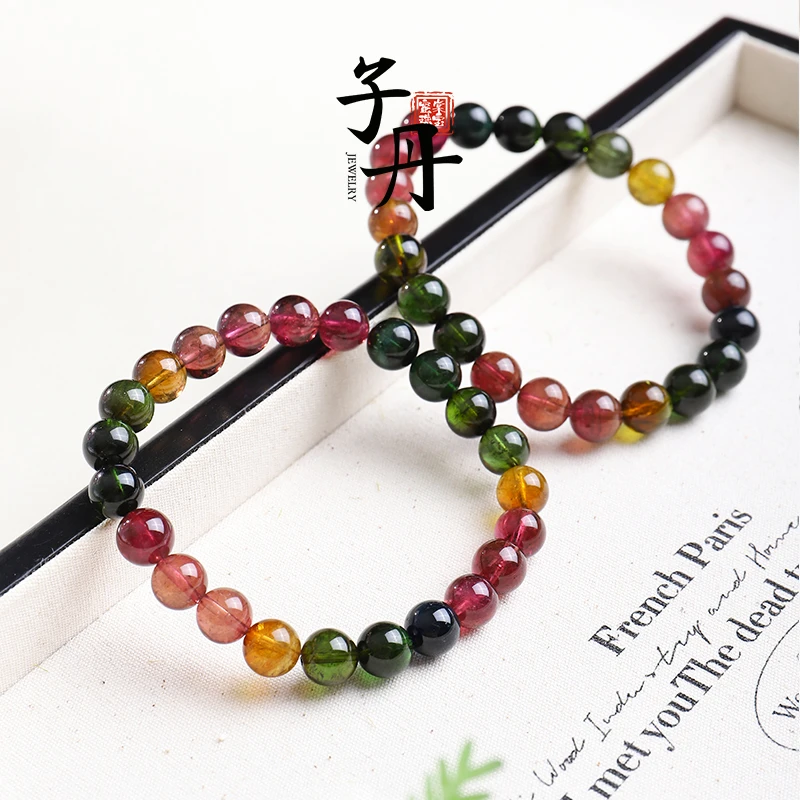 【子丹水 晶】高品彩虹碧玺手串8mm（多样性发/发一条）C1-246