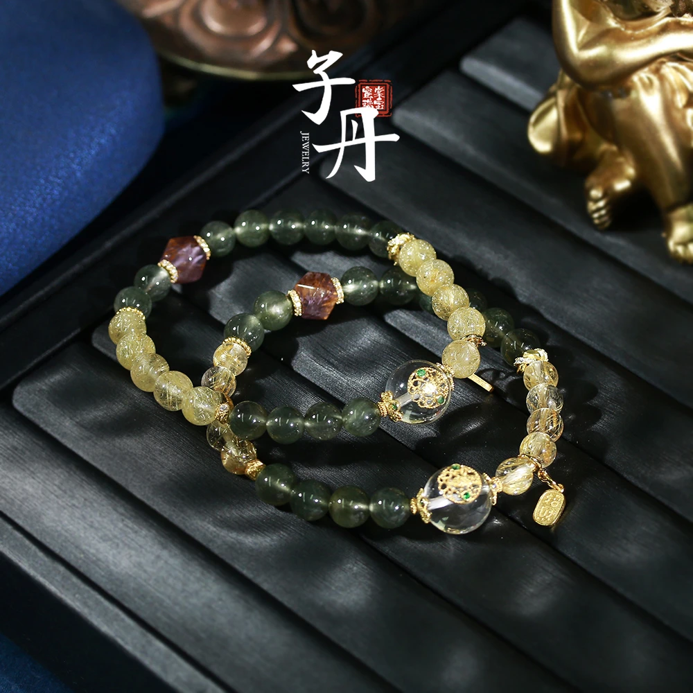 【子丹水 晶】发晶DIY单圈 手串 （多样性发/发一条）C3-273