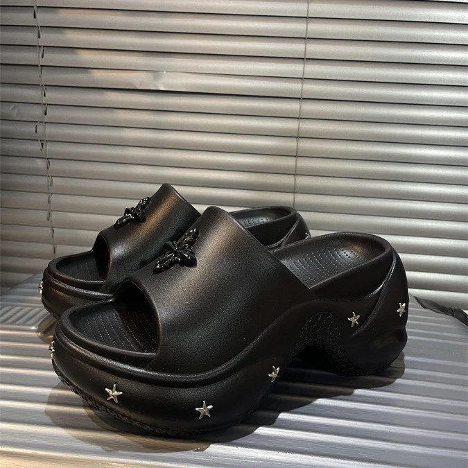 9CM厚底增高星星一字拖拖鞋女款夏季外新款网红小个子凉拖鞋百搭