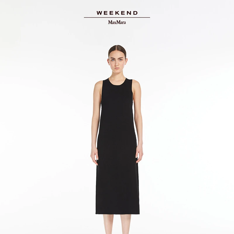 Weekend MaxMara 女装无袖直筒黑色连衣裙5321024206