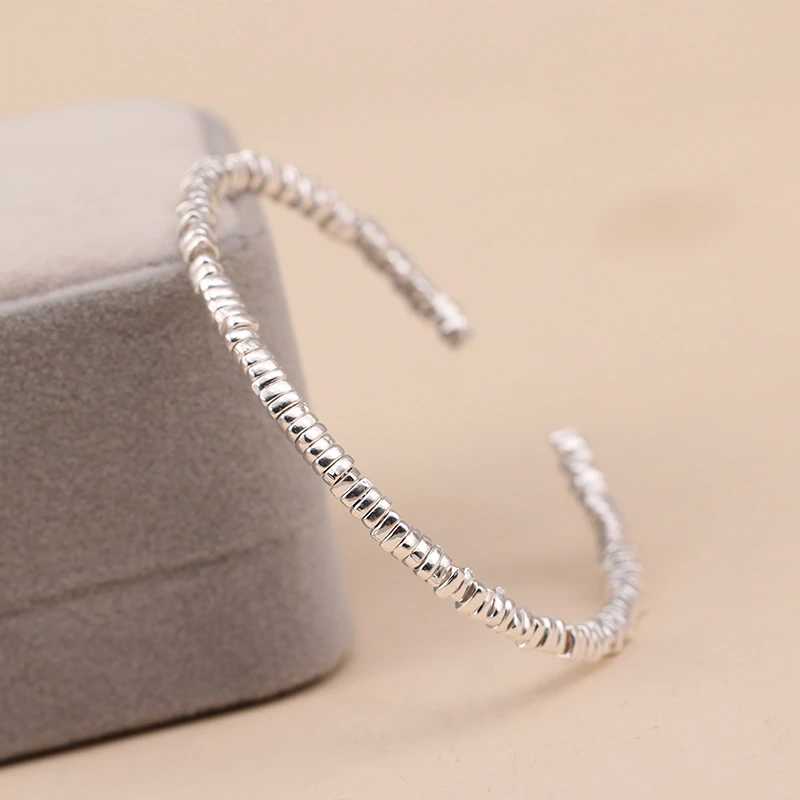 925银手镯 纯银碎银几两手镯小众设计手链轻奢碎银子时尚手串镯子