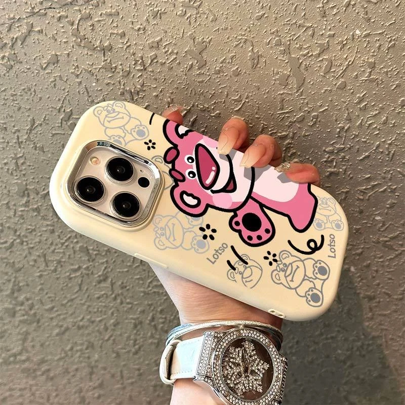 草莓熊金属框苹果华为荣耀vivo小米oppo手机壳卡通iPhone15