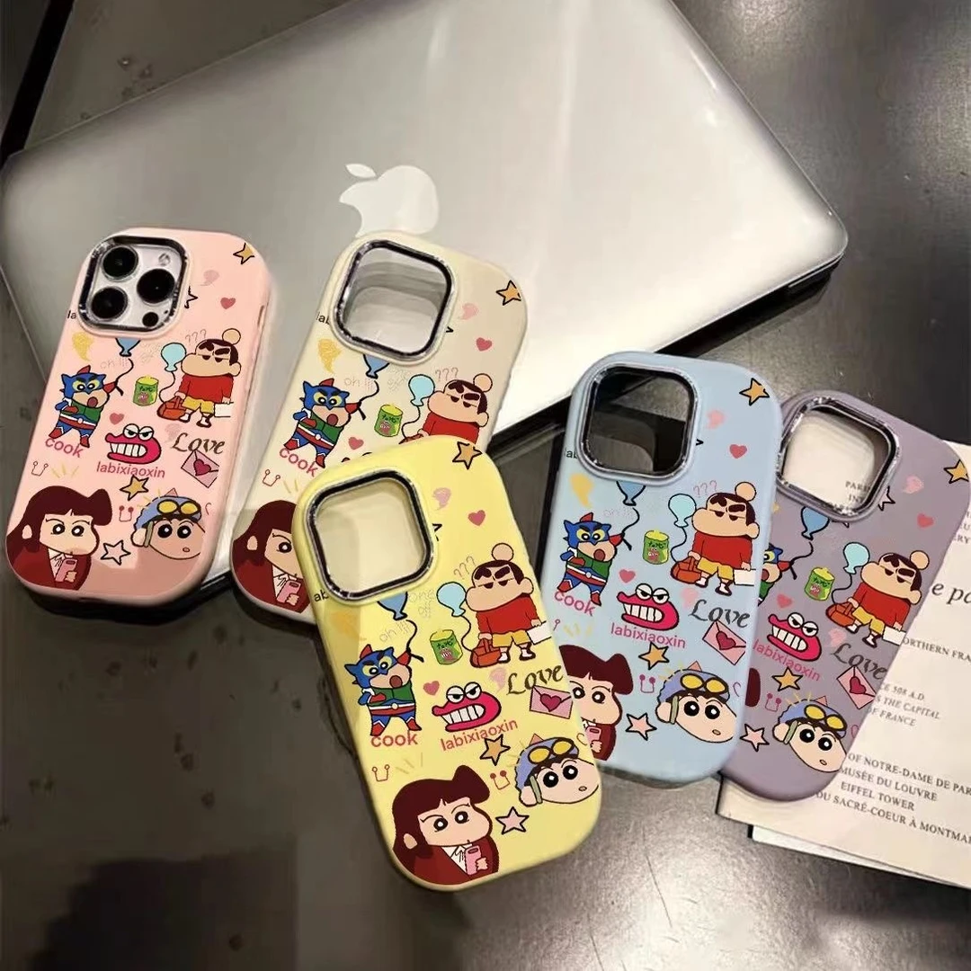 小新一家人金属框苹果华为荣耀vivo小米oppo手机壳卡通iPhone15