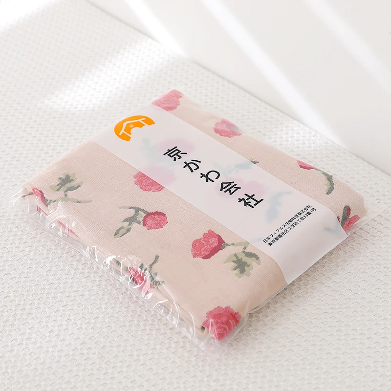 【京かわ会社】一对装纯棉纱布枕巾 两条全棉加厚家用枕头巾 玫瑰