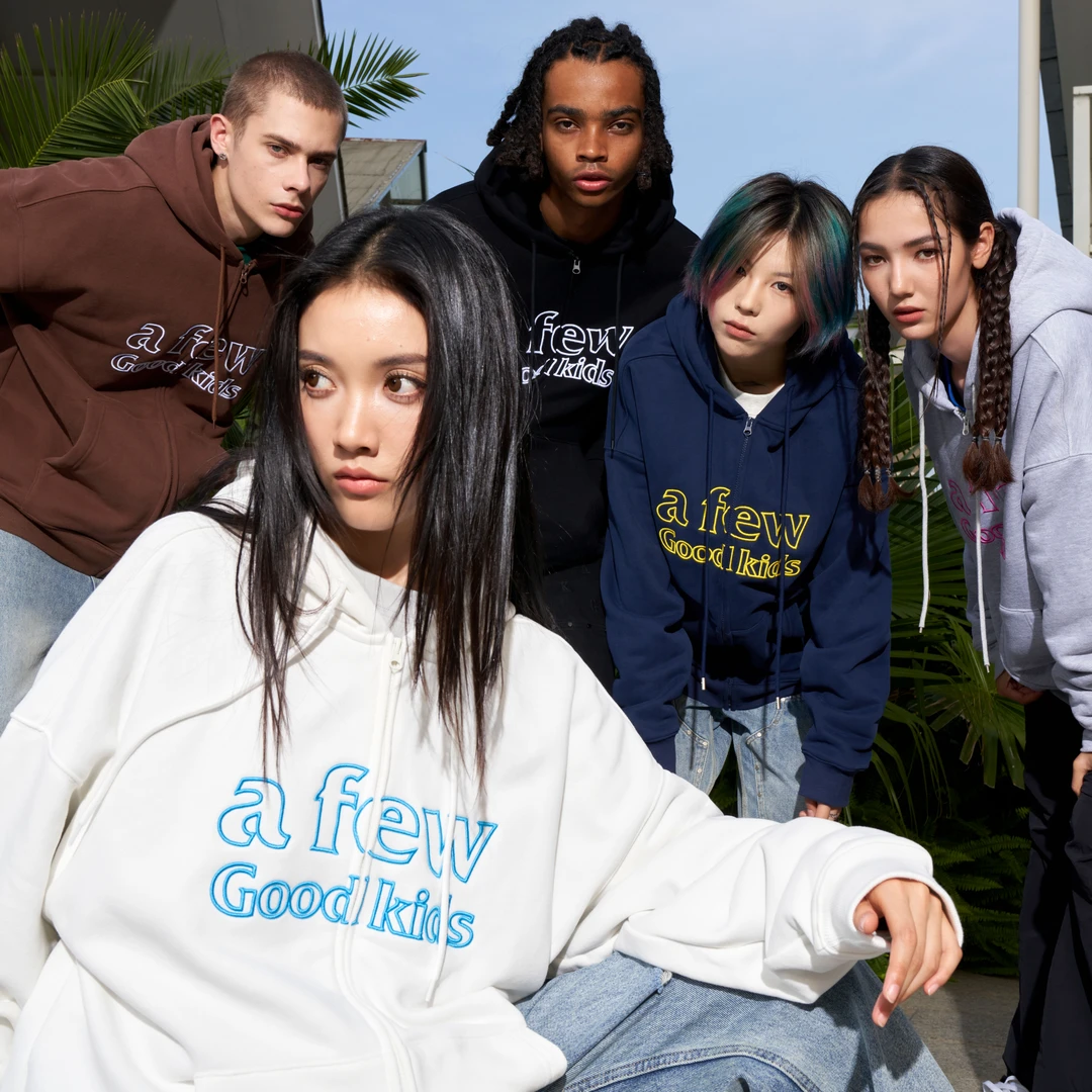 AFGK秋冬新款基础开衫连帽卫衣美式潮流休闲宽松百搭时尚带帽上衣