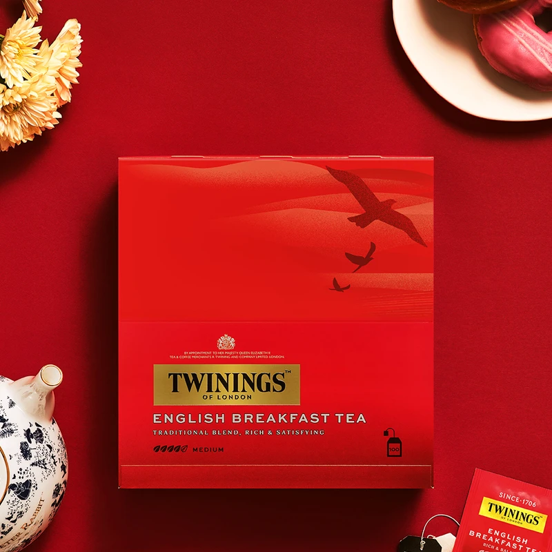 TWININGS/川宁英式早餐红茶100片装酒店餐饮商用装独立包装袋泡茶