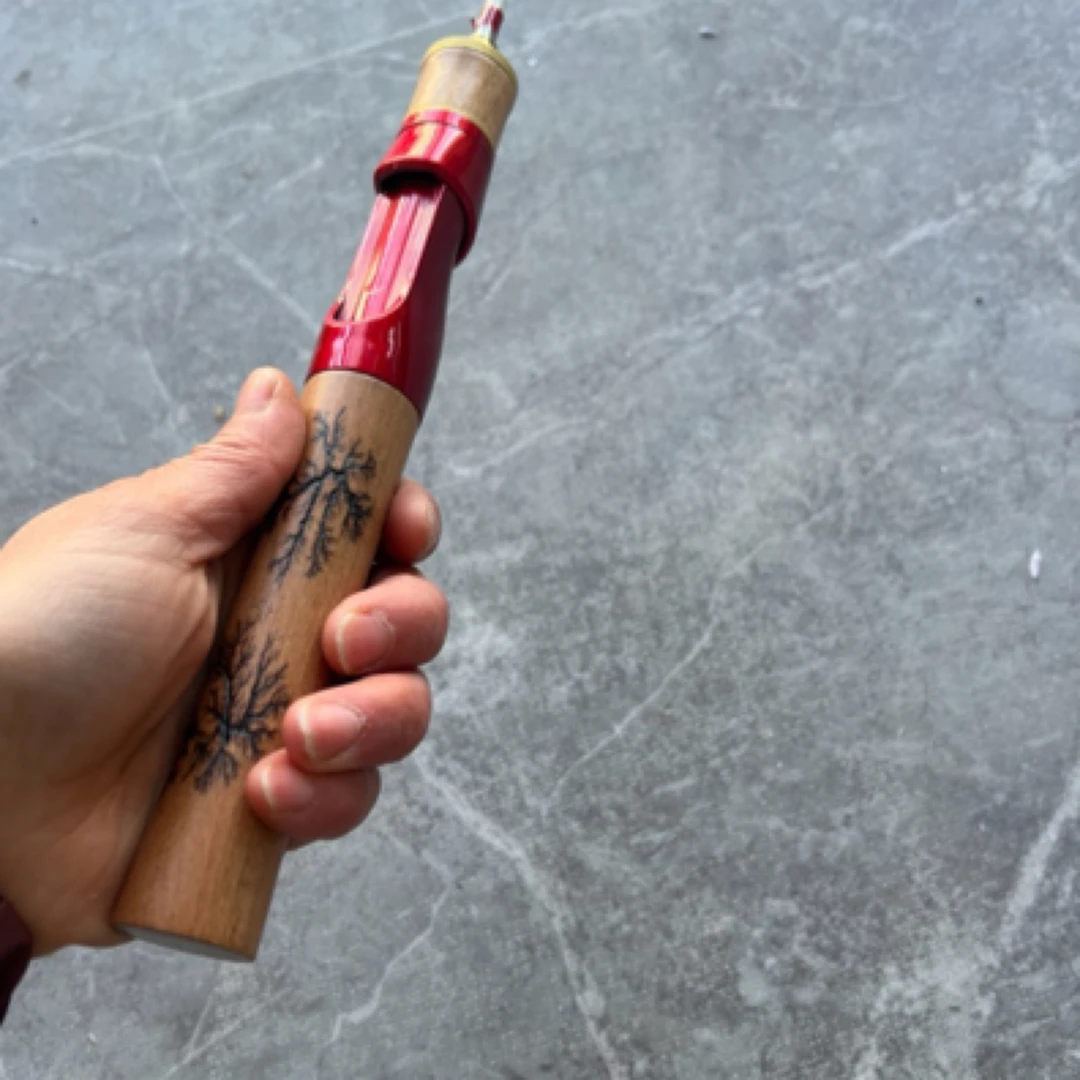 实木冰钓竿大导眼冬钓竿软尾筏竿套装冰钓轮短插接杆冰钓冬钓杆