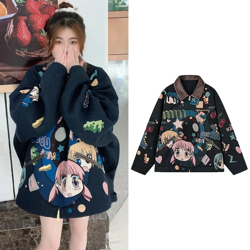 9176【乌】2025春季新款「天真的岁月」美少女底特律工装长袖外套