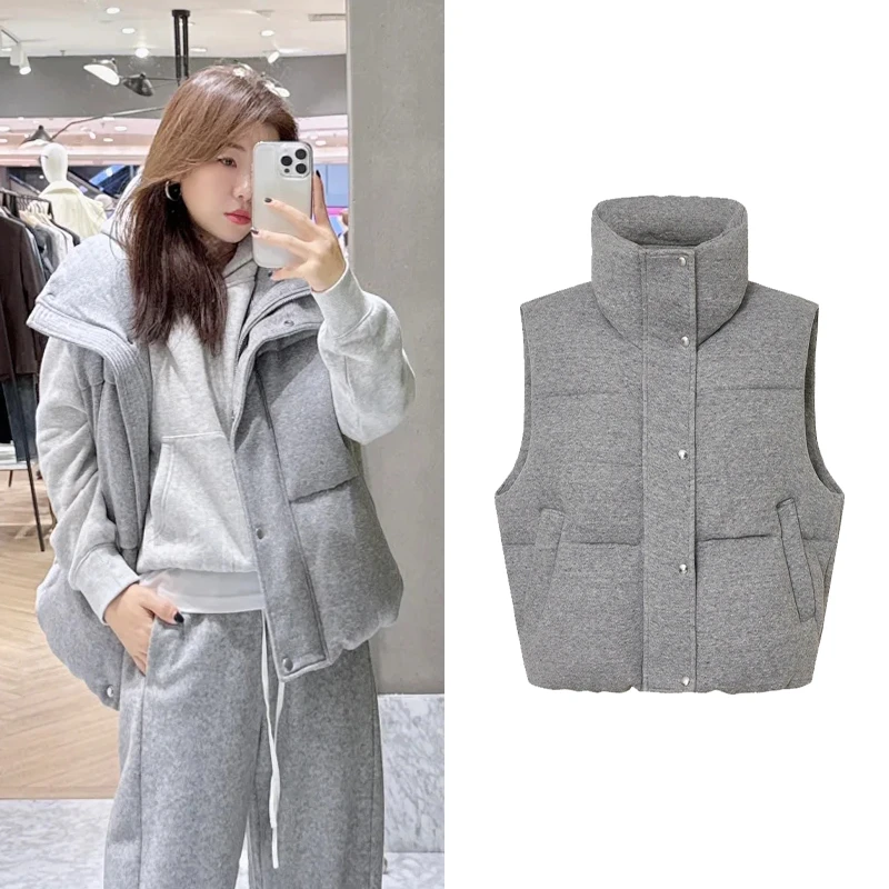 Z1312【M】羽绒服2024冬新品90鸭绒运动风轻暖短款马甲