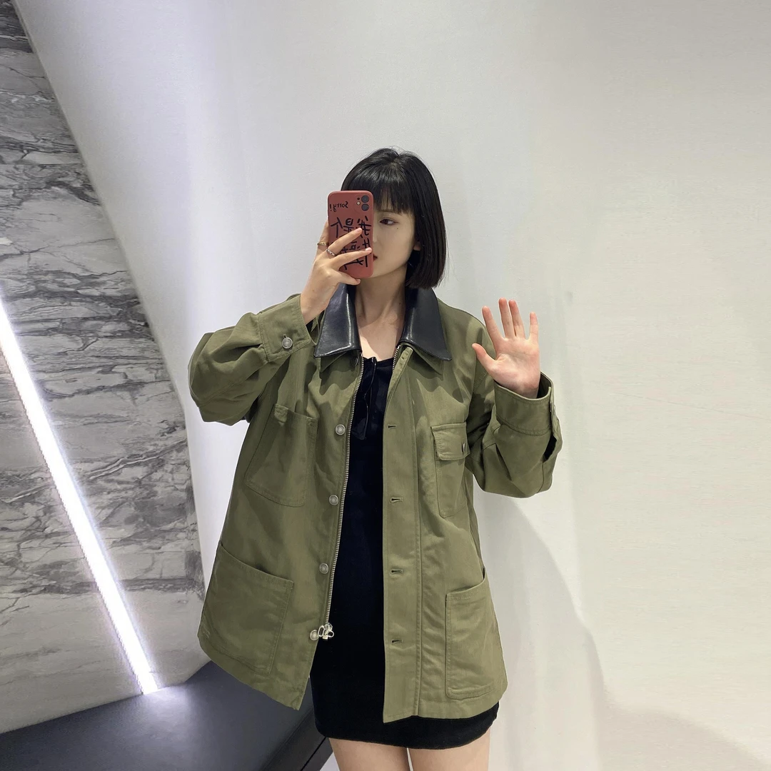 8079【M】秋新品可拆皮领挺括中性猎装夹克工装外套时尚休闲