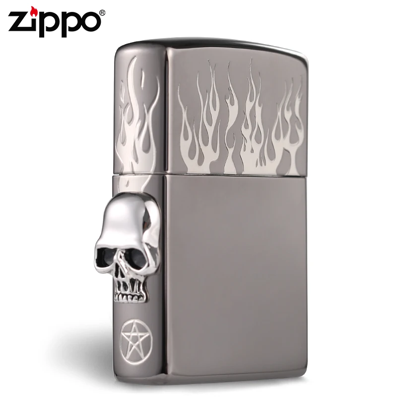 ZIPPO正品防风打火机 原装进口韩版 骷髅烈火|ZBT-1-50a男士个性
