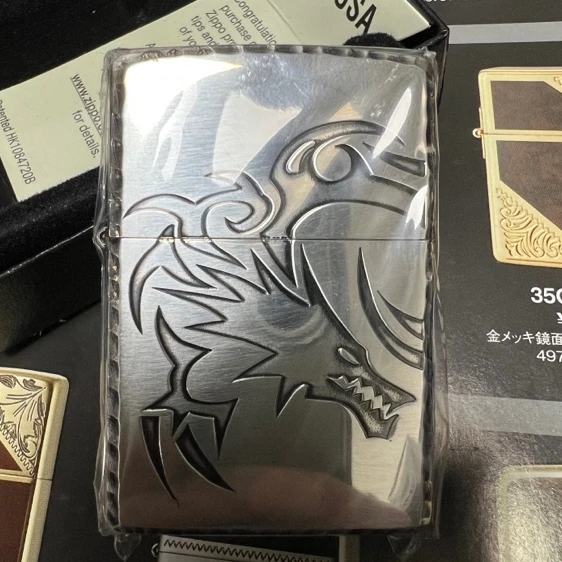 ZIPPO正品打火机 日版原版镀银三面蚀刻龙之部落 男士新龙年礼物