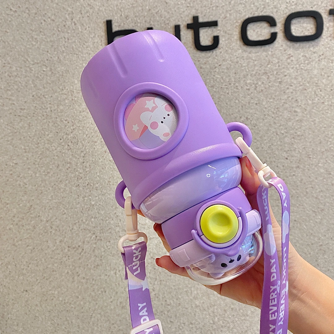 【贤惠乱炸】太空小熊316不锈钢吸管保温杯耐磨便携水杯