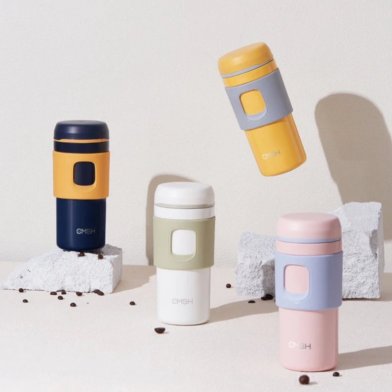 轻奢草莓生活咖啡保温水杯316不锈钢高颜值简约便携随行杯0224