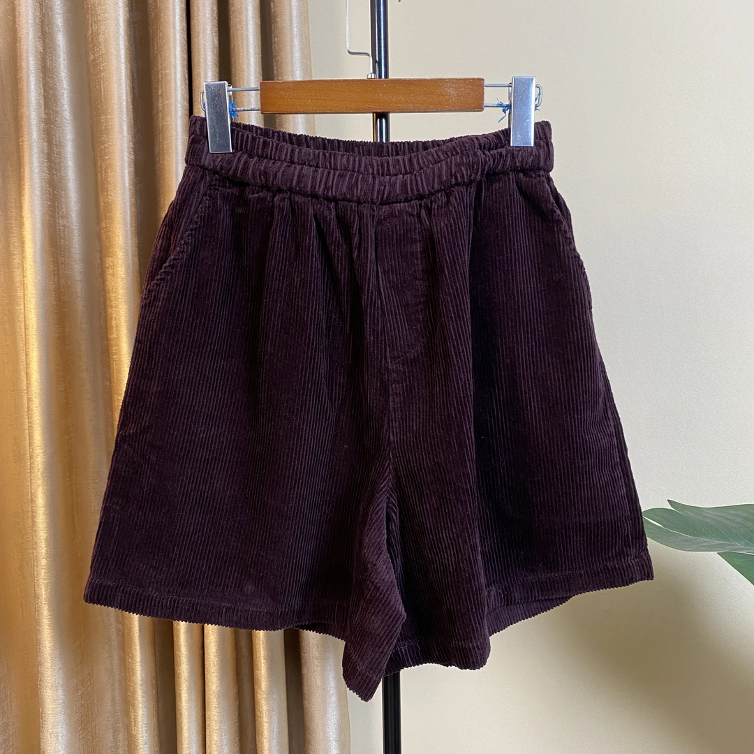 秋季厚料灯芯绒百搭个性短裤