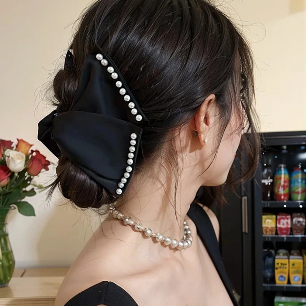 澳黛丽赫本13公分优雅大抓夹仿珍珠气质百搭布艺2024年hjh