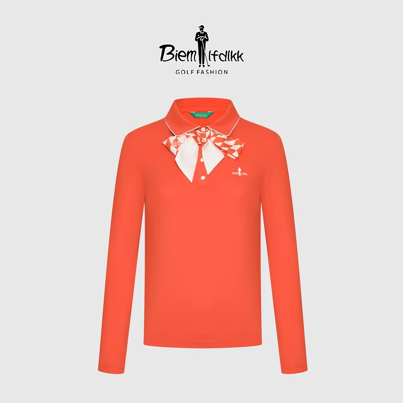 轻运动【进口高弹】比音勒芬高尔夫秋季女士运动长袖翻领polo衫女款