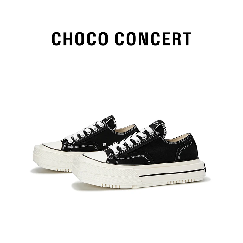 【沈月同款】CHOCO CONCERT设计鞋履丨圆方不对称帆布鞋 男女同款