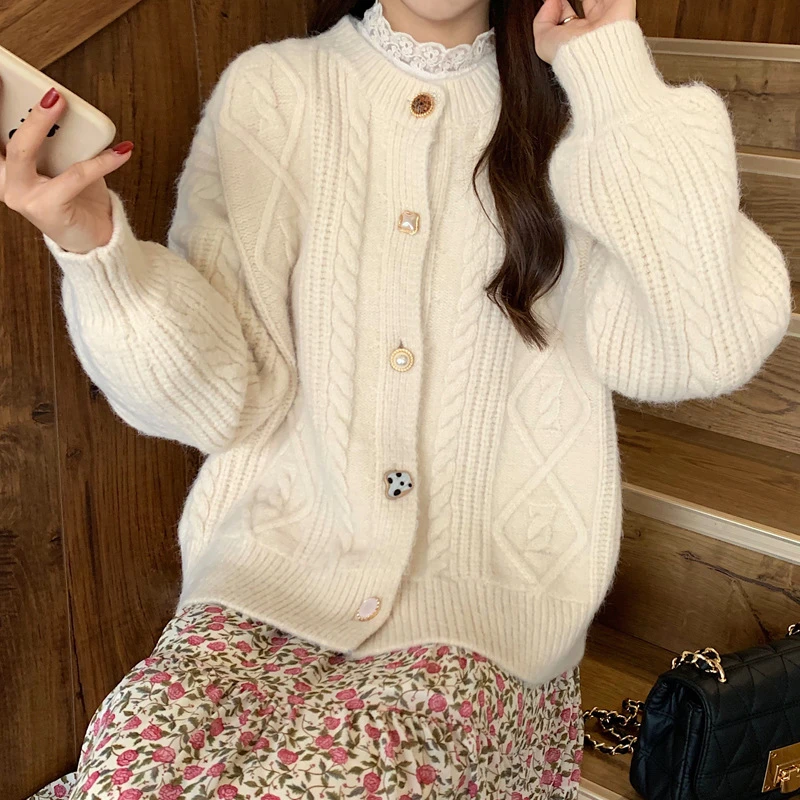 薄款【1401-1500】秋冬季2024款复古文艺外穿宽松毛衣外套