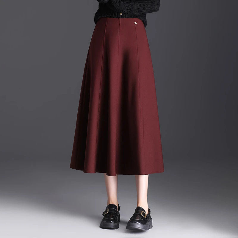 气质通勤西装裙八片裙女秋季2024新款显瘦垂感a字半身裙中长裙子