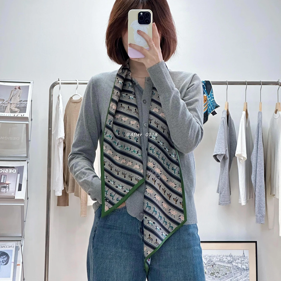 After【骏马列队】双面异色长巾大飘带真丝斜纹绸桑蚕丝围巾丝巾