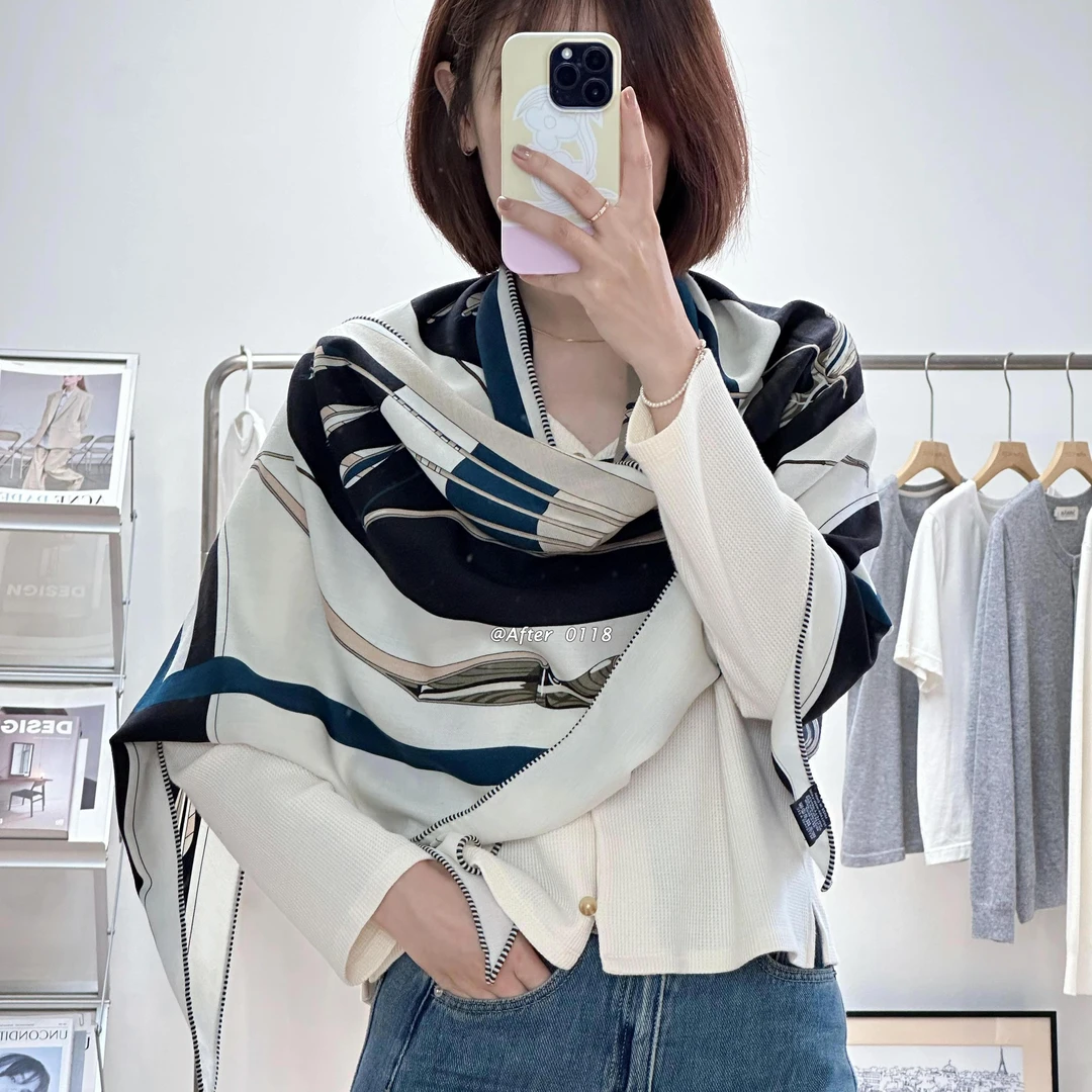 After【弓箭手】双面同色亲肤舒适桑蚕丝真丝绵羊毛丝巾三角巾