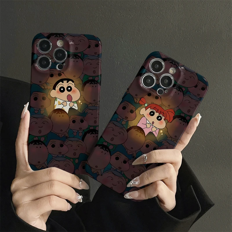 新款【苹果/华为/OPPO/VIVO/小米】卡通发光小新菲林硬手机壳全包女