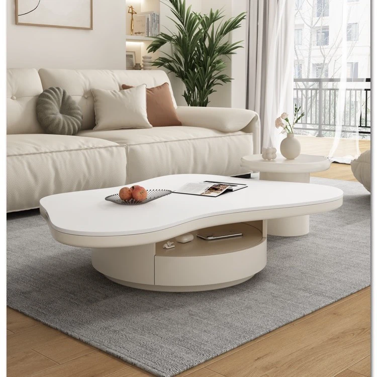 【天禧派】轻奢客厅创意简约茶几PTKT7720TD白色异形烤漆【WH】