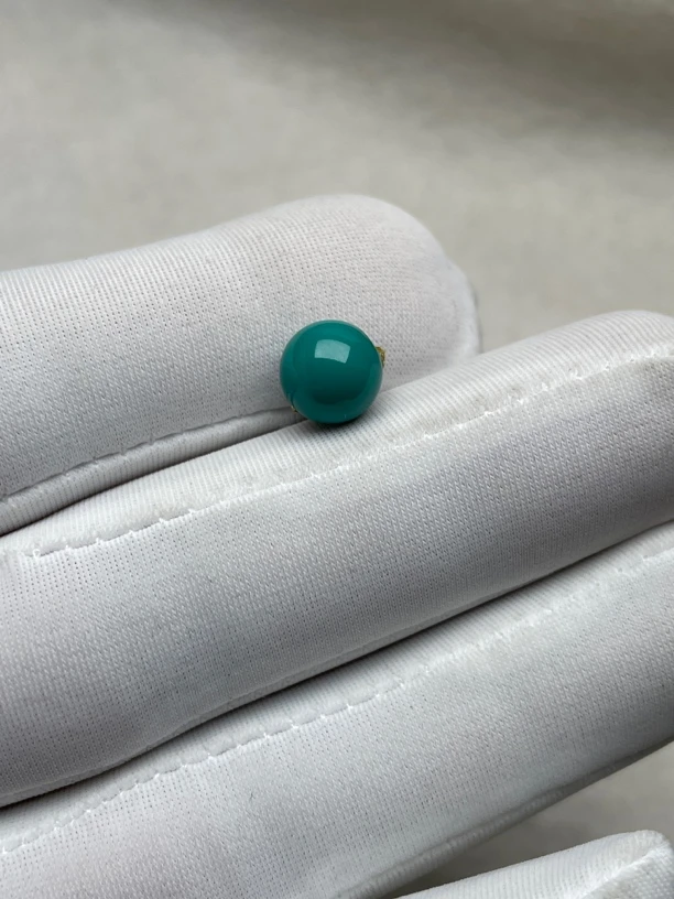 原矿绿松石圆珠配饰