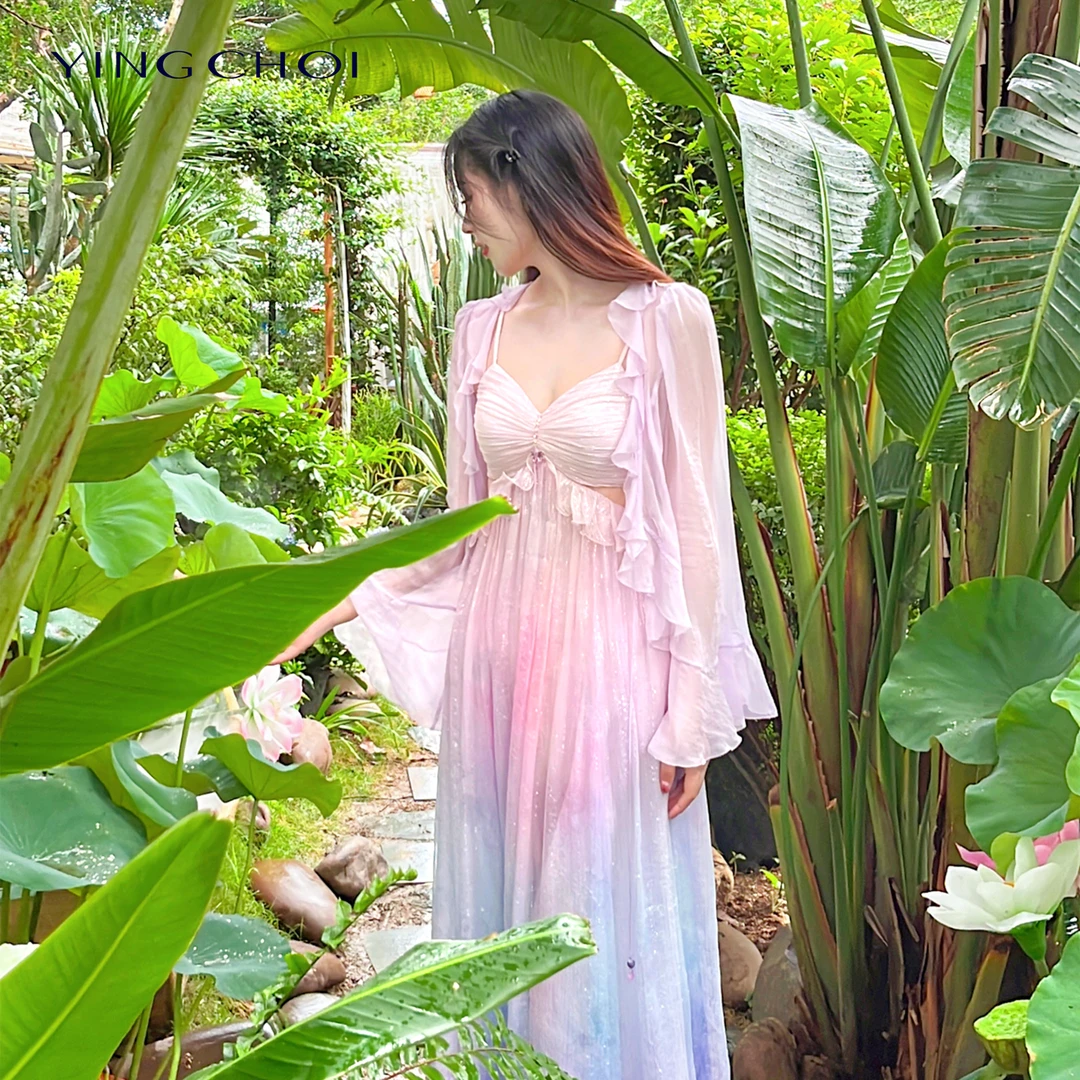 【设计师品牌】YINGCHOI 四色桑蚕丝纯色长袖外披 61532