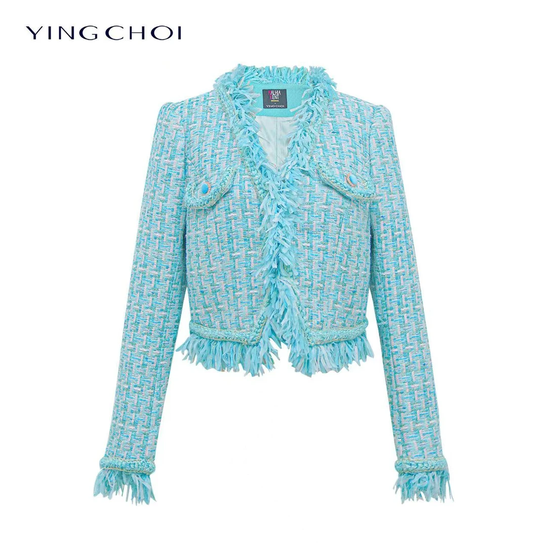 【元旦活动】 编织粗花呢气质短款重工时尚小香风外套61670