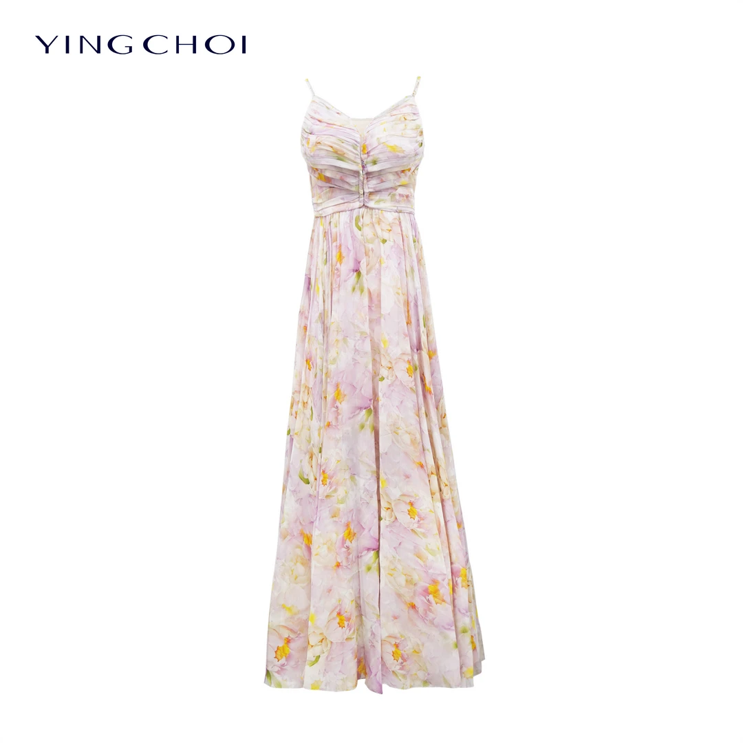 【设计师品牌】YINGCHOI 寻梦京都对丝吊带连衣裙气质30116