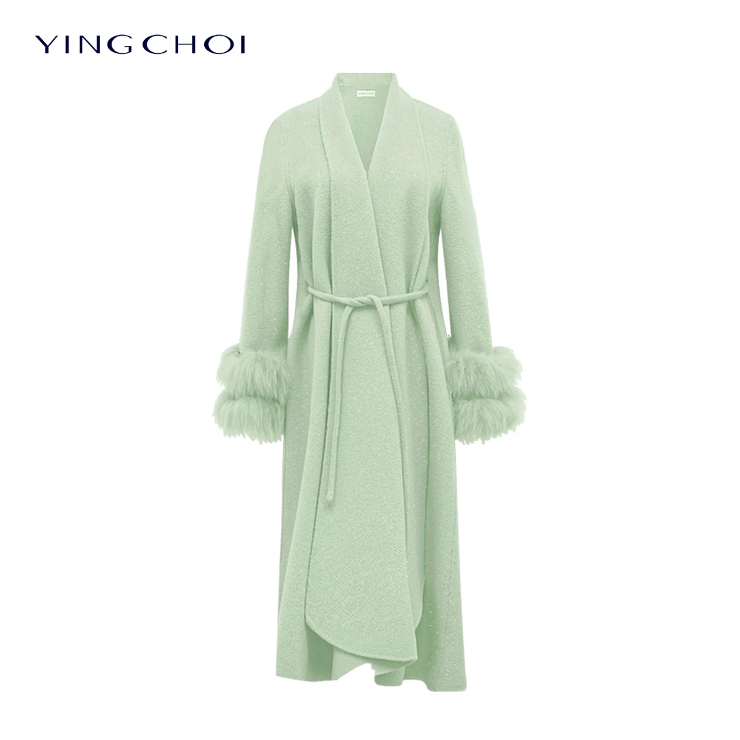 【雾都晚宴】气质时尚法式中长款翻领双面呢大衣61652