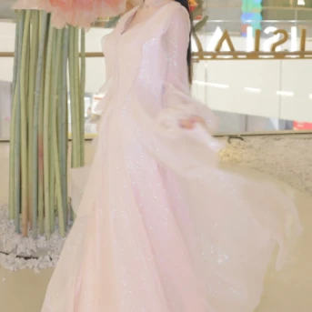 【设计师品牌】YINGCHOI谈霏玉屑桑蚕丝连衣裙设计师款仙气31012
