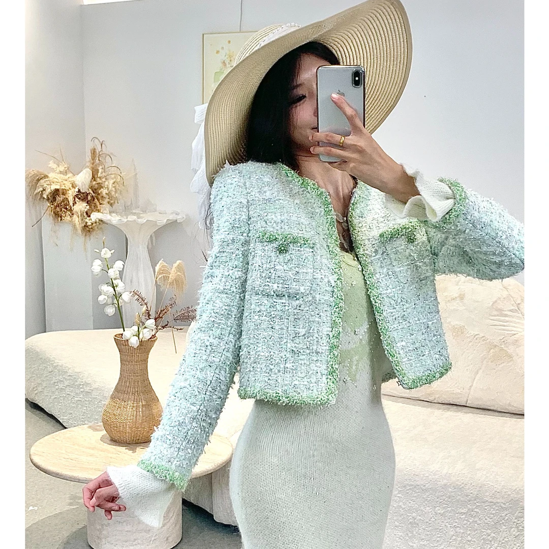 时尚气质百搭法式重工编织小香风外套61674