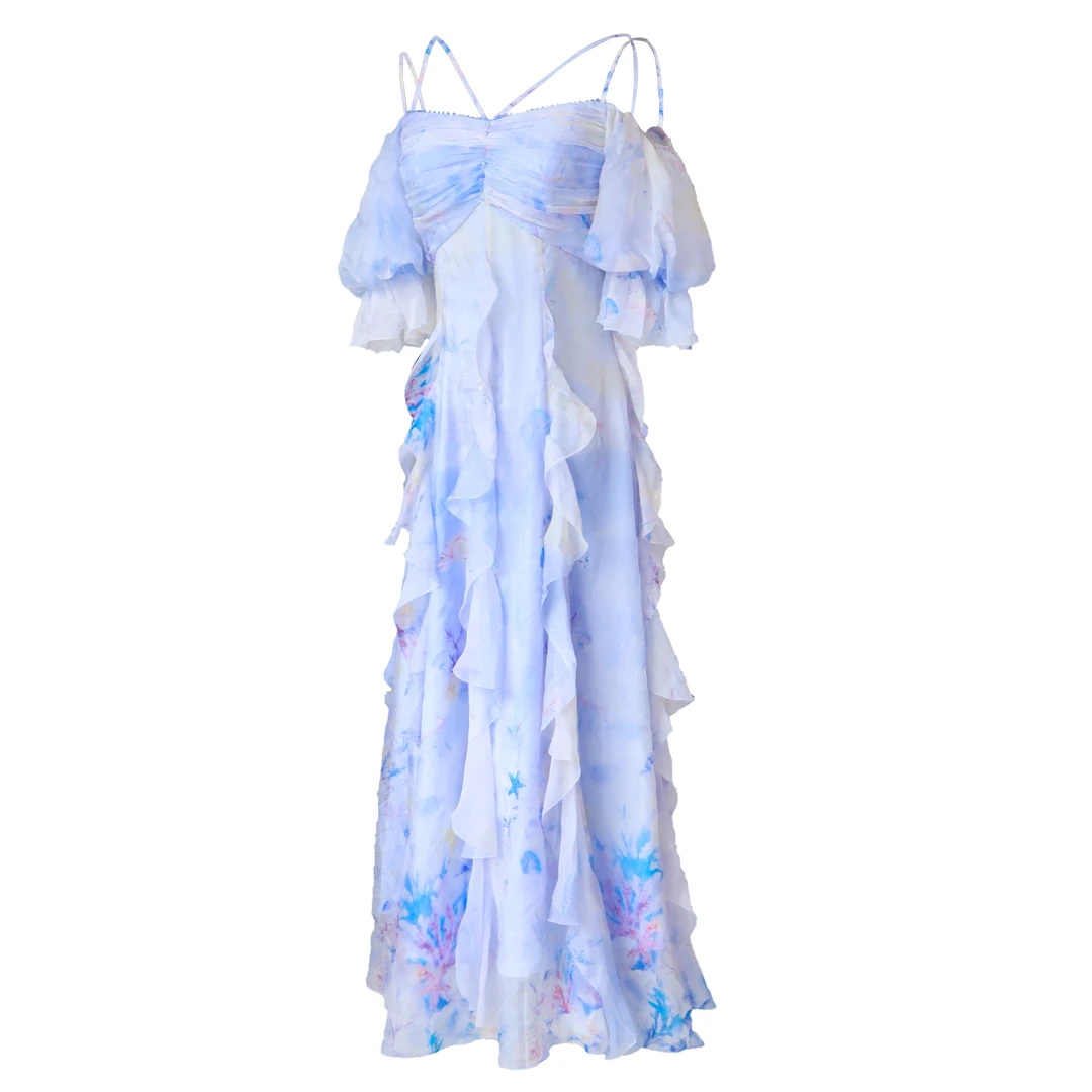 【设计师品牌】YINGCHOI海洋之歌之星海女神 桑蚕丝连衣裙31311