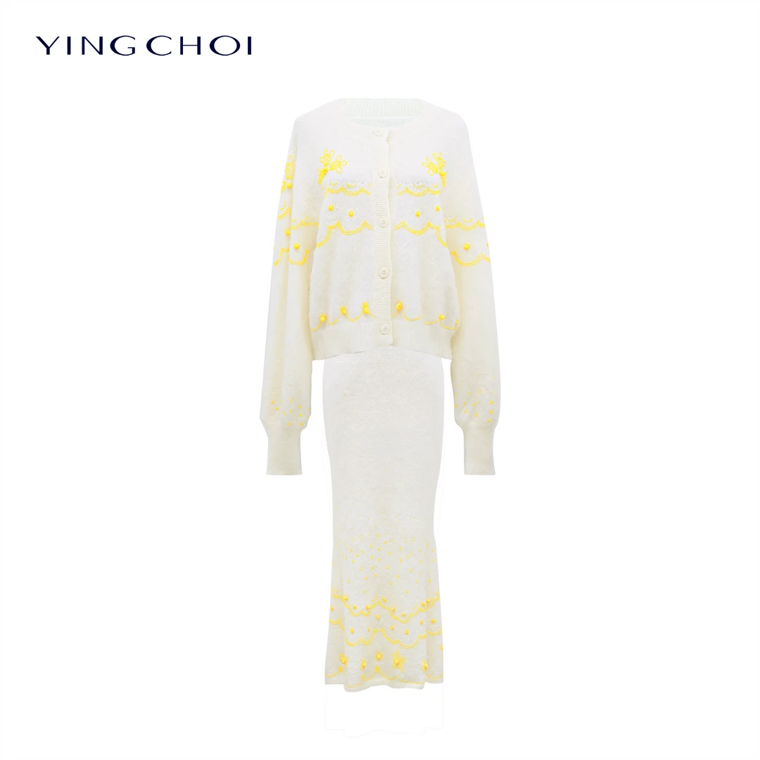 【设计师品牌】YINGCHOI 马海毛刺绣钉珠套装 71535/21748