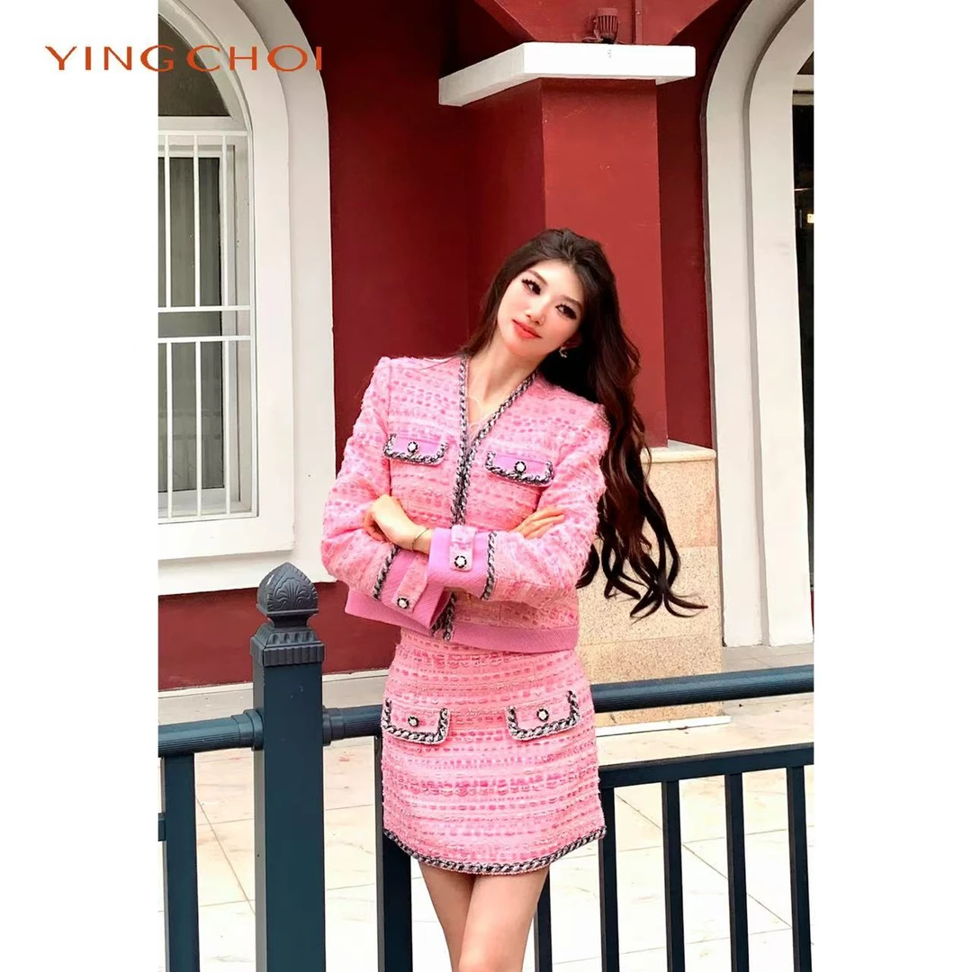 【元旦活动】轻奢粗花呢编织法式小香风拼接外套61423/71529