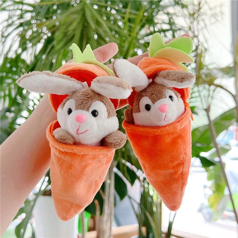 ++毛绒变身胡萝卜兔子挂件钥匙扣毛绒可爱胡萝卜兔子公仔玩偶具毛