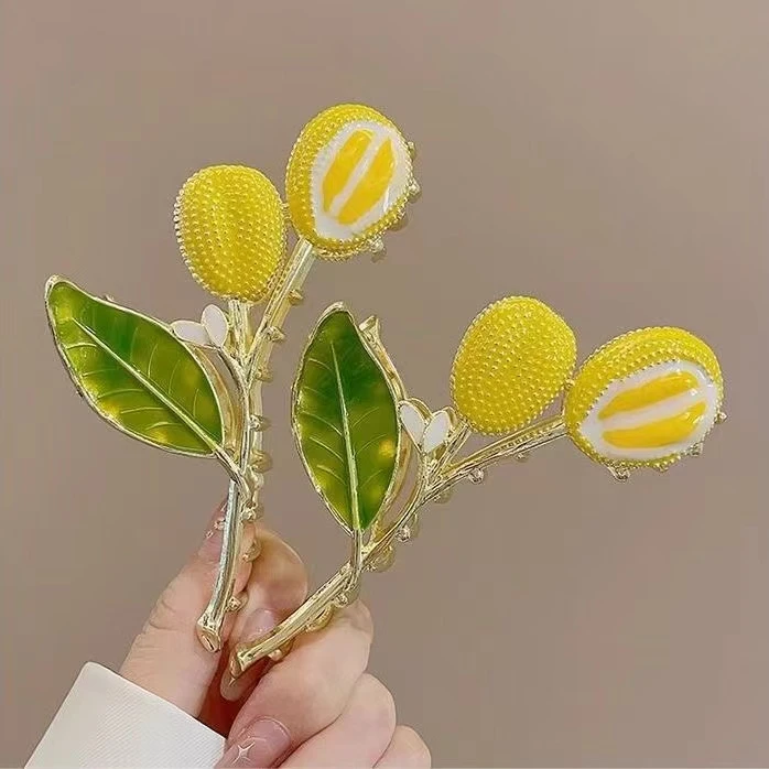 合金发饰 古风榴莲发夹后脑勺猫山王仙气抓夹挽发大号鲨鱼夹头饰