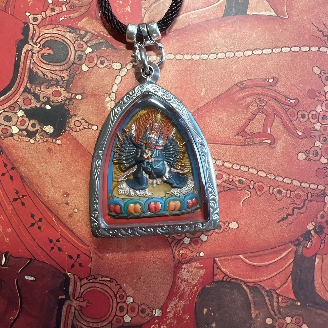 大威德金刚 泥塑 擦擦 挂饰 矿物颜料纯手绘 彩绘 西藏非遗