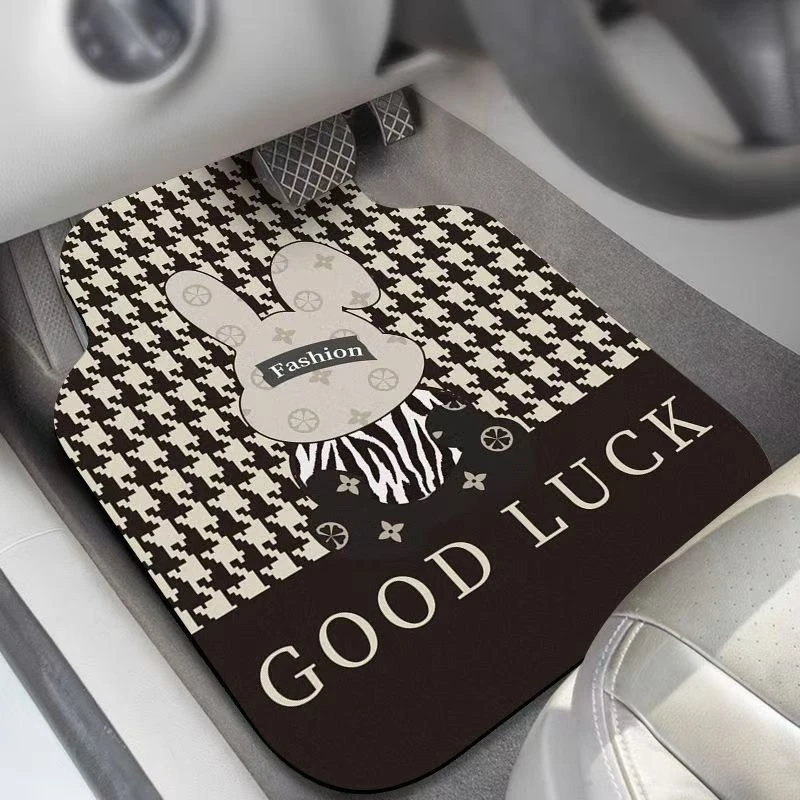 潮牌汽车脚垫丝圈通用主驾驶单片汽车通用脚垫防滑耐磨易清洗垫子