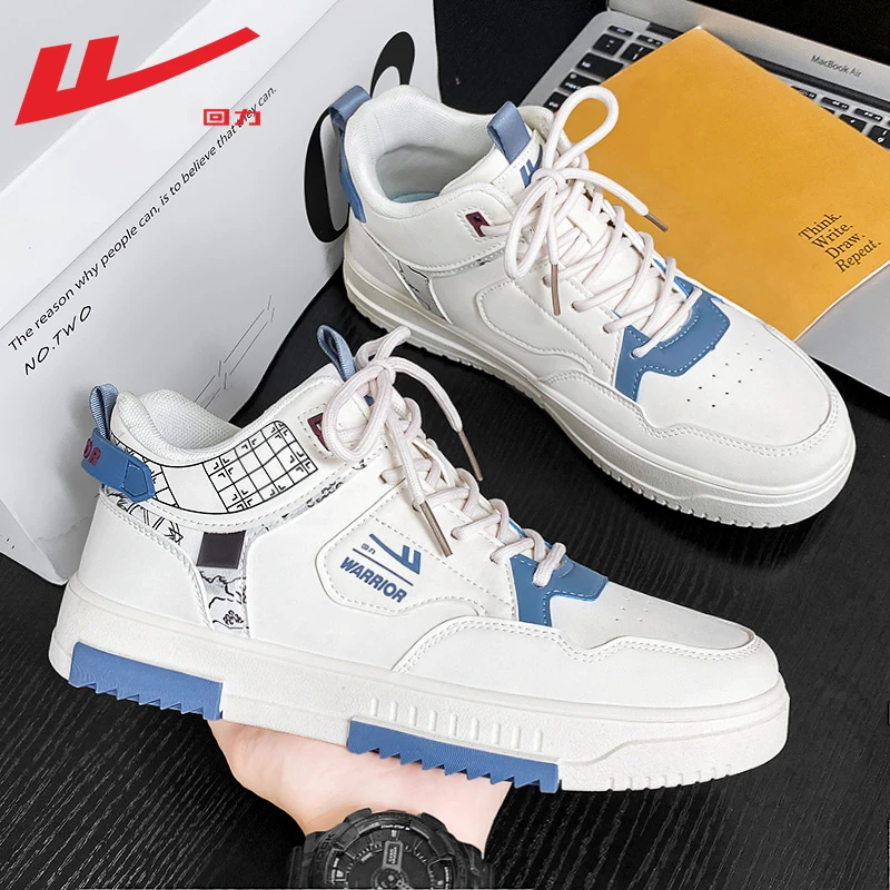 Warrior/回力休闲高帮男鞋2023秋百搭厚底小白鞋板鞋运动鞋子男款