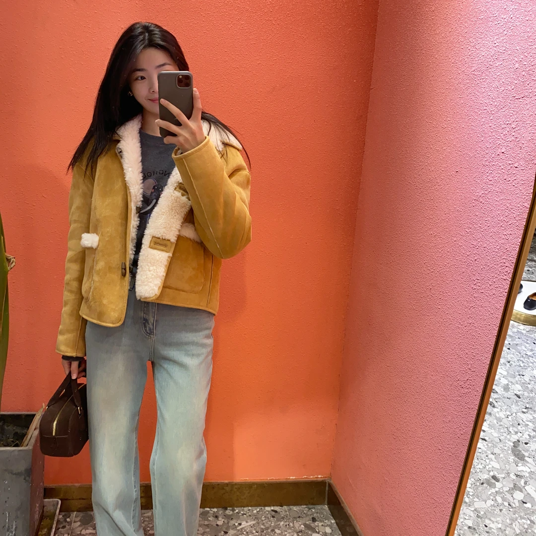 （默茗服装）简约双面穿牛角扣外套