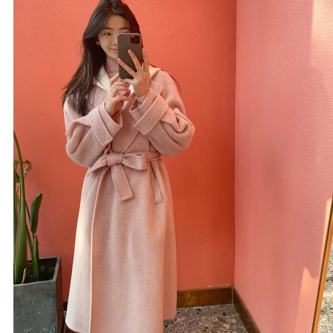 （默茗服装）卢森堡少女白色连帽大衣