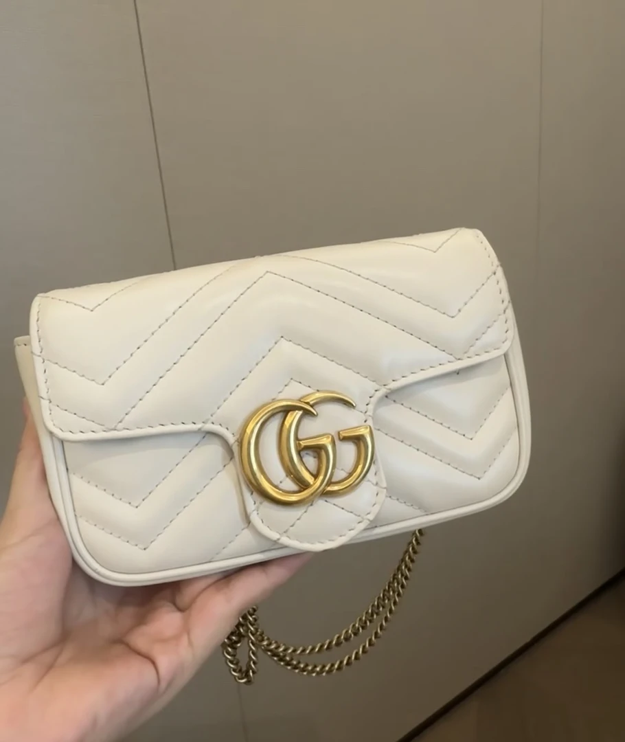 95新 GUCCI/古驰 Rose/古驰mini白色马蒙包781985