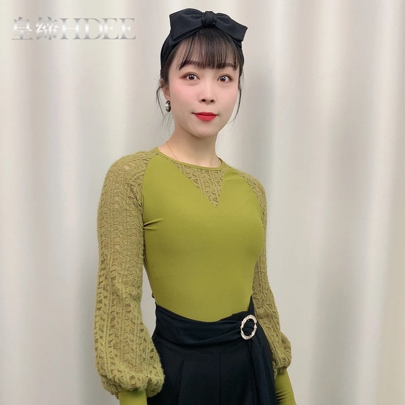 皇缔舞伊摩登舞上衣新款秋冬加绒厚款舞蹈服交谊舞表演服跳吉特巴