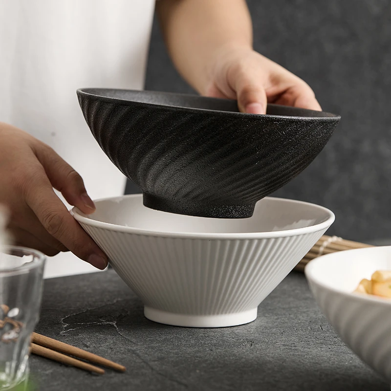 造器日式吃面拉面碗斗笠碗家用新款高级感泡面餐具陶瓷创意汤面碗